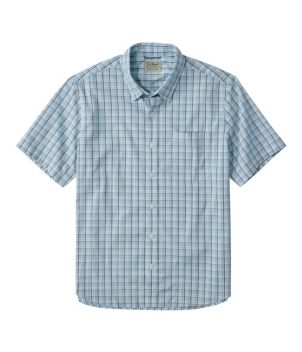 Men's Comfort Stretch Performance® Shirt, Short-Sleeve, Slightly Fitted Untucked Fit, Plaid