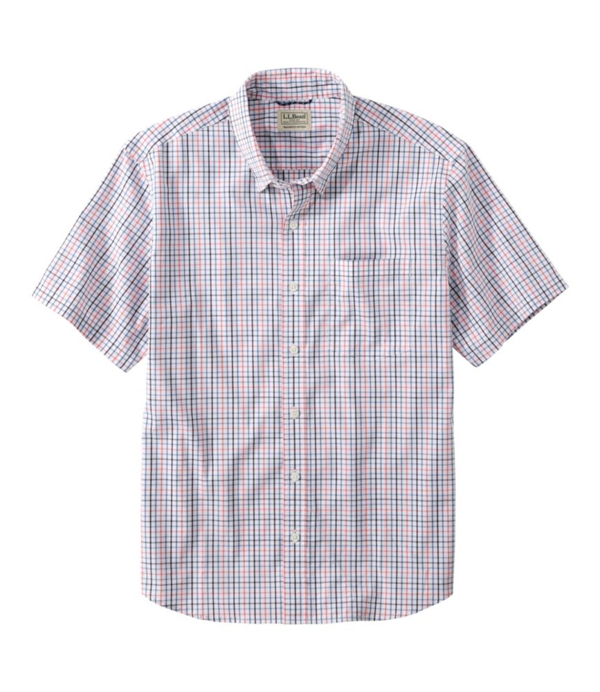 Men's Comfort Stretch Performance® Shirt, Short-Sleeve, Slightly Fitted Untucked Fit, Plaid