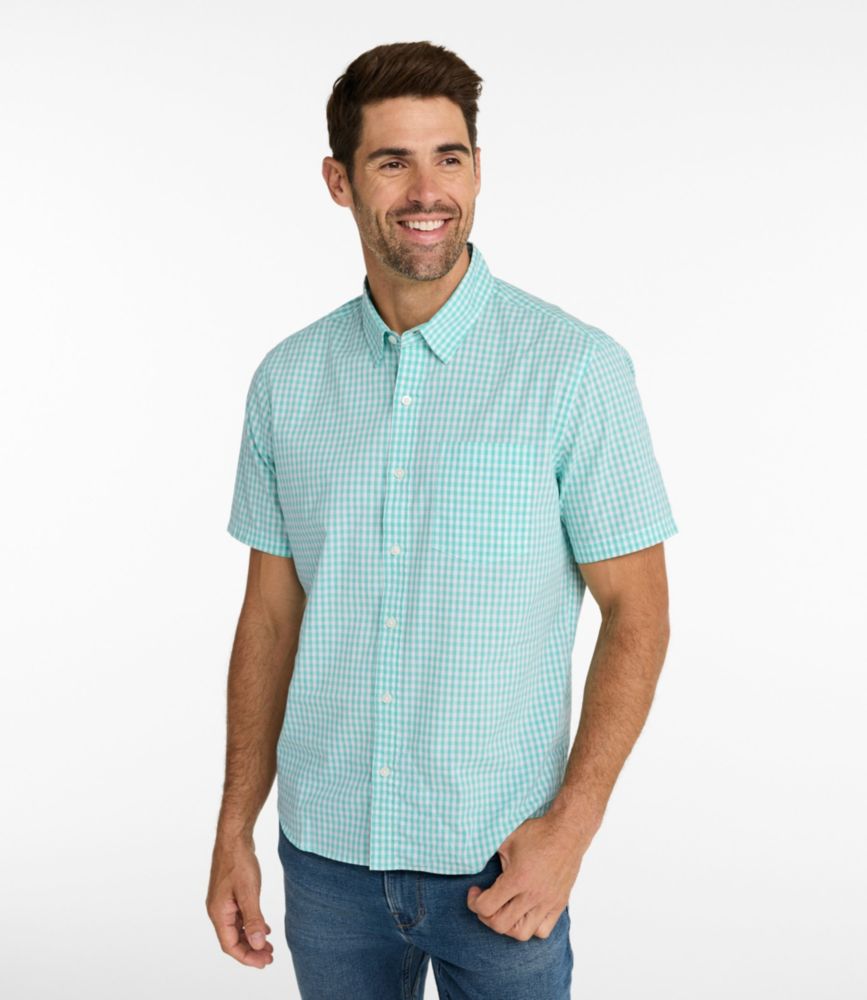 Men's Comfort Stretch Performance® Shirt, Short-Sleeve, Slightly Fitted Untucked Fit, Plaid