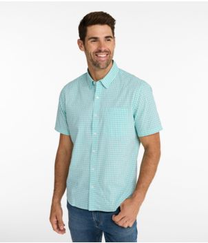 Men's Comfort Stretch Performance® Shirt, Short-Sleeve, Slightly Fitted Untucked Fit, Plaid