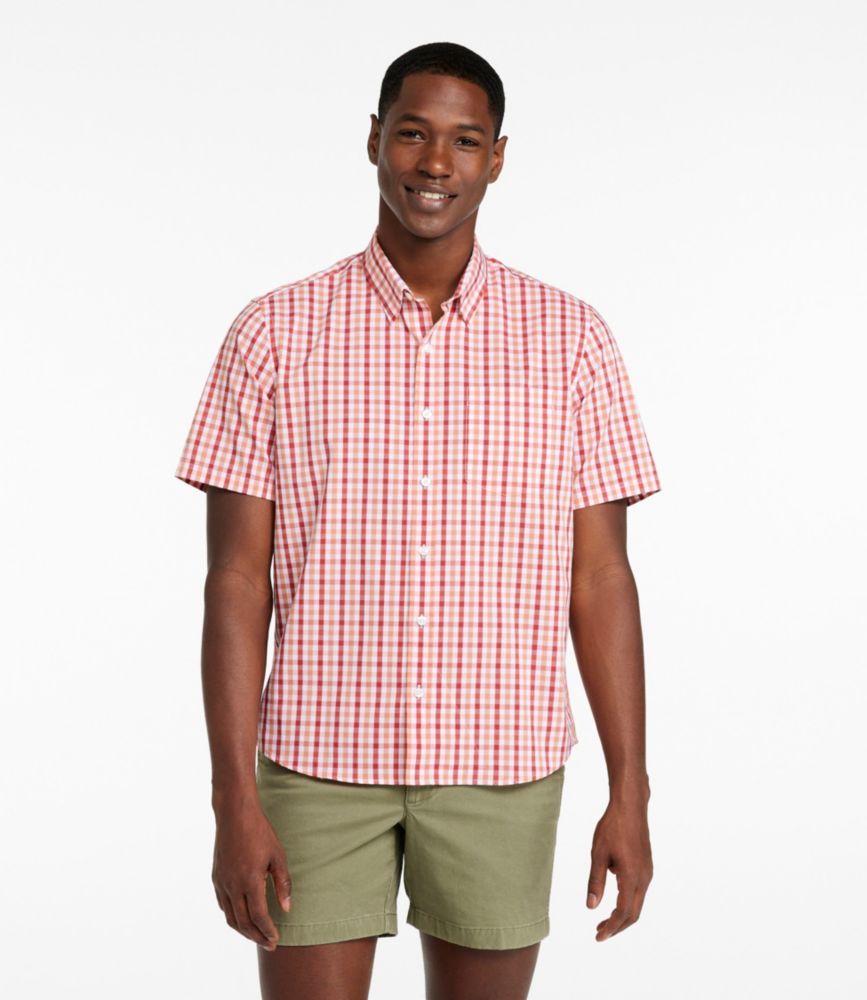 Men's Comfort Stretch Performance® Shirt, Short-Sleeve, Slightly Fitted Untucked Fit, Plaid