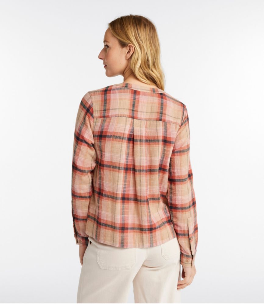 Women's L.L.Bean Day Breeze Shirt, Long-Sleeve Collarless, Adobe Rose, small image number 3