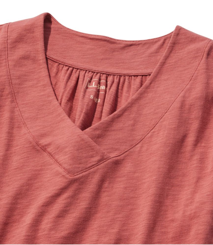 Women's Organic Cotton Tee, V-Neck Cap-Sleeve, Bay Leaf, small image number 4