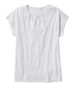 Women's Organic Cotton Tee, V-Neck Cap-Sleeve