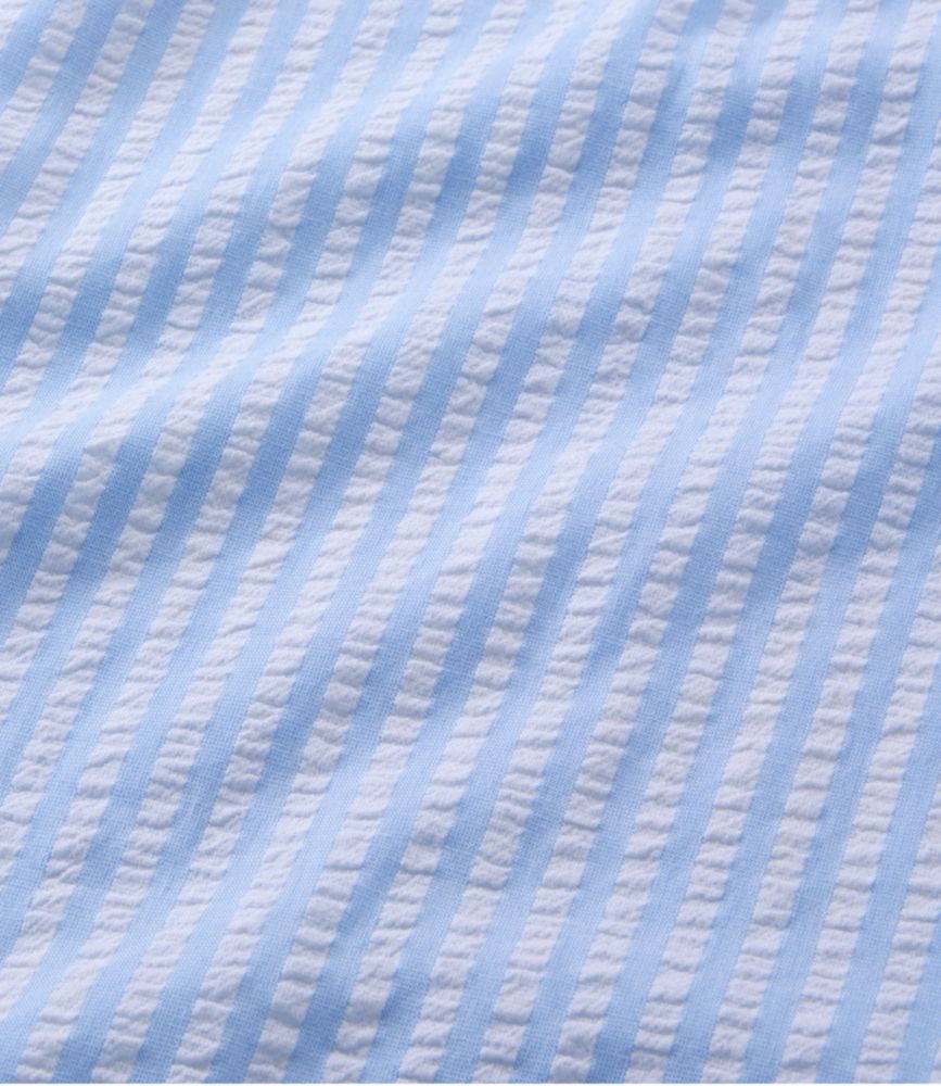 Women's Bean's Seacoast Seersucker Big Shirt, Brightwater Blue Stripe, small image number 5