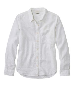 Women's Bean's Seacoast Seersucker Big Shirt, New