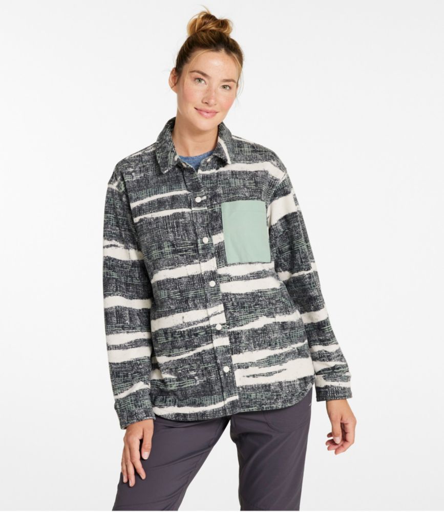 Women's Camp Fleece Overshirt, Print