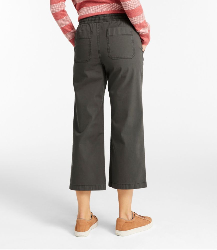 Women's Lakewashed Pull-on Chinos, Mid-Rise Wide-Leg Crop, Coal Dust, small image number 3