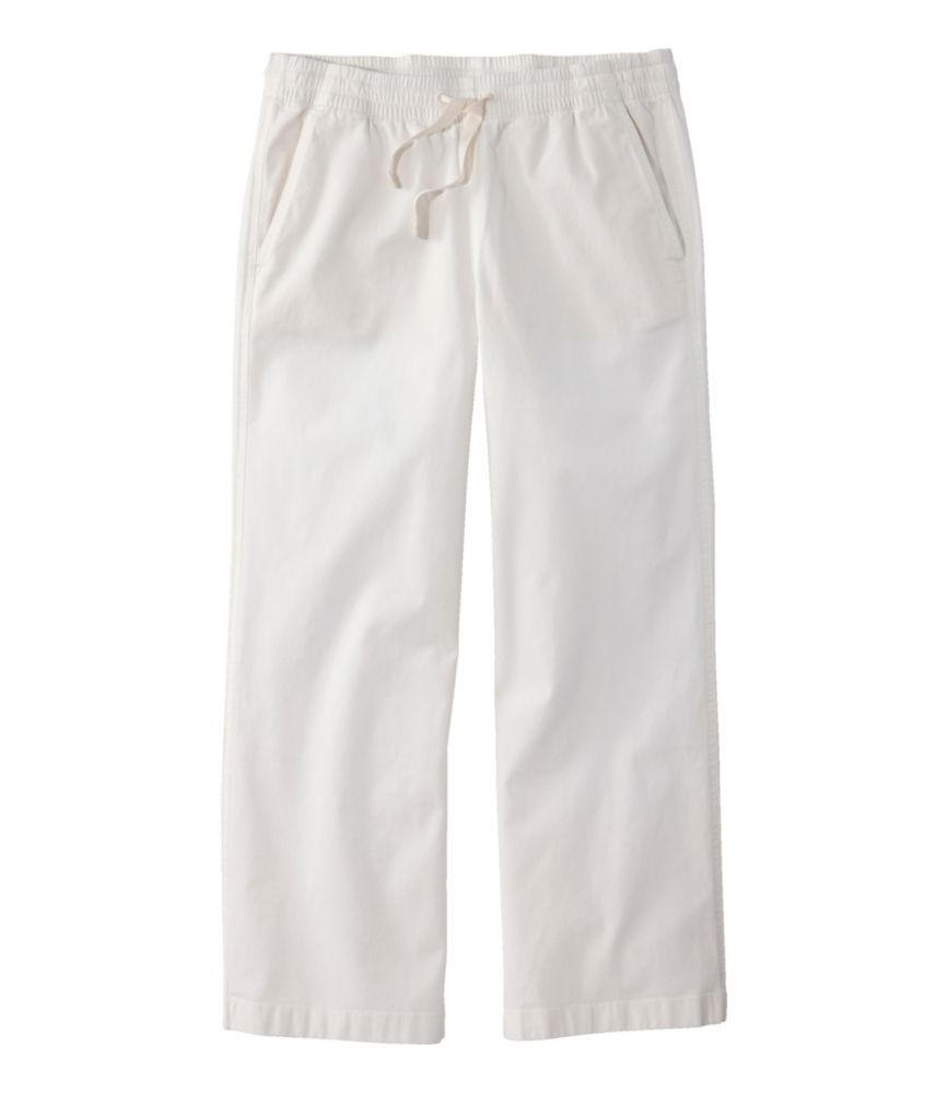 Women's Lakewashed Pull-on Chinos, Mid-Rise Wide-Leg Crop, Sea Salt, small image number 1