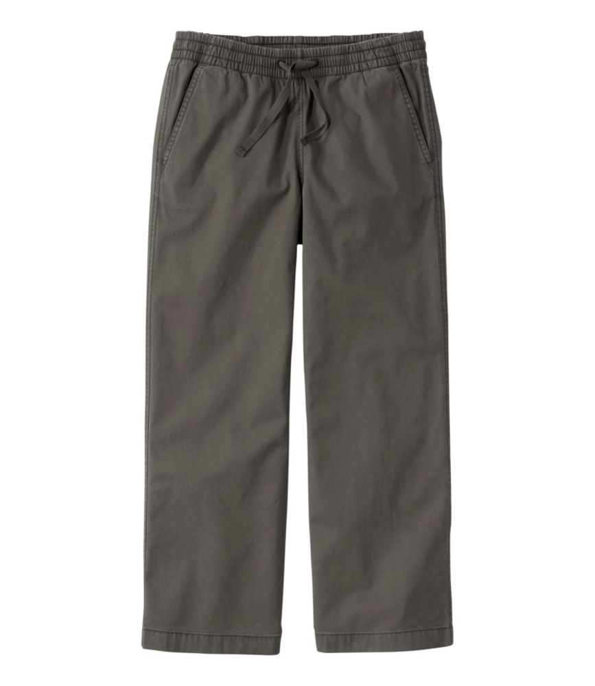 Women's Lakewashed Pull-on Chinos, Mid-Rise Wide-Leg Crop