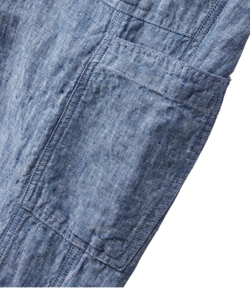 Women's Premium Linen Breezy Pull-On Utility Pants, Mid-Rise Wide-Leg