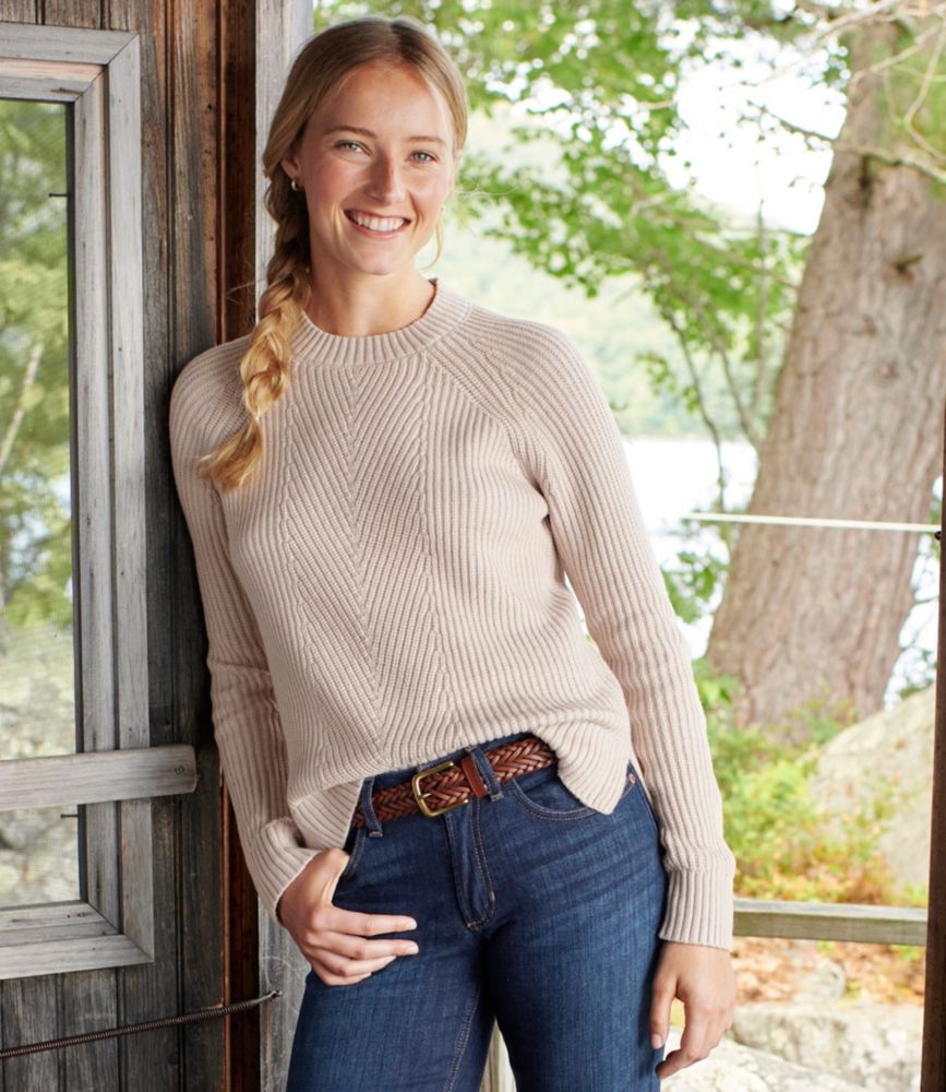Women's Mariner Shaker Sweater, Crewneck, Classic Navy, small image number 6