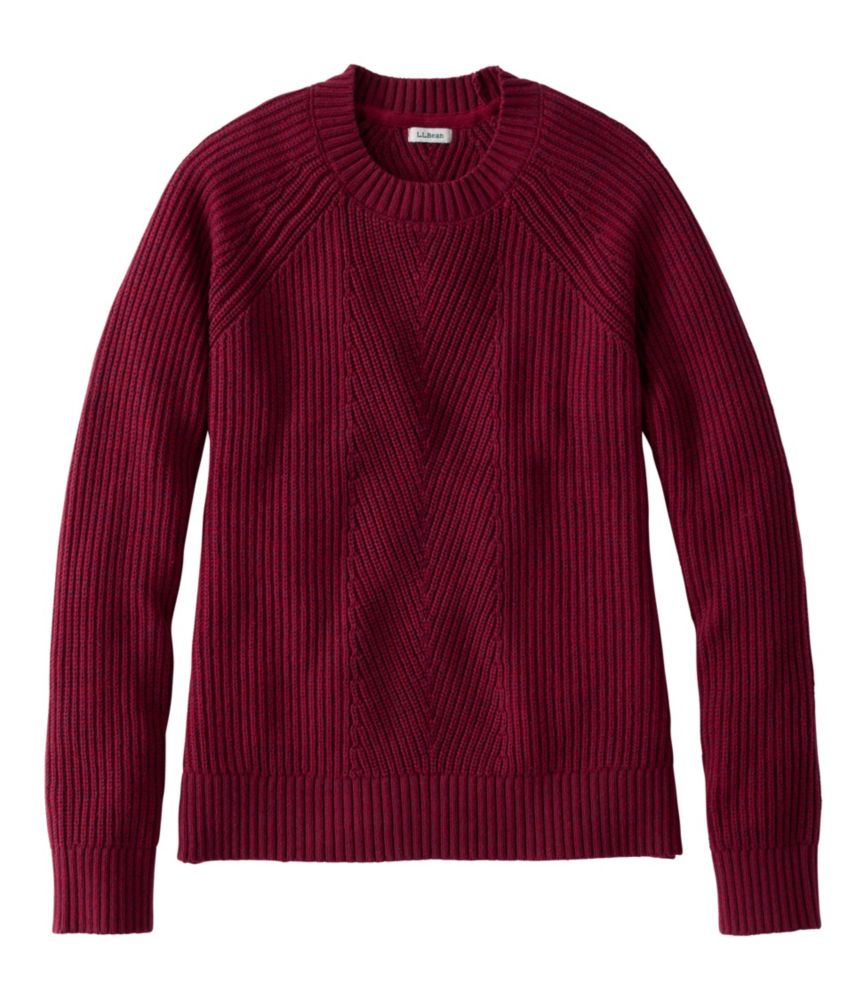 Women's Mariner Shaker Sweater, Crewneck, Bordeaux/Fig Marl, small image number 1