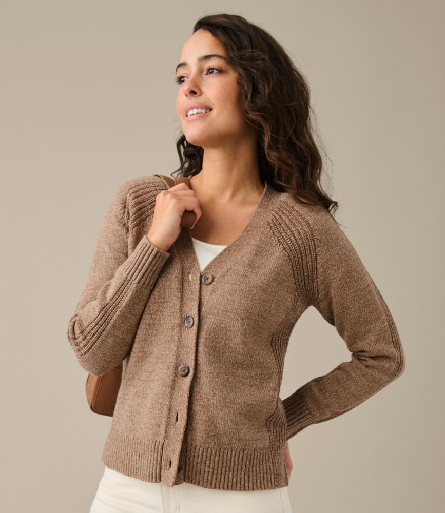 Women's Mariner Shaker Sweater, V-Neck Cardigan, Classic Navy, small image number 7