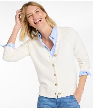 Women's Mariner Shaker Sweater, V-Neck Cardigan