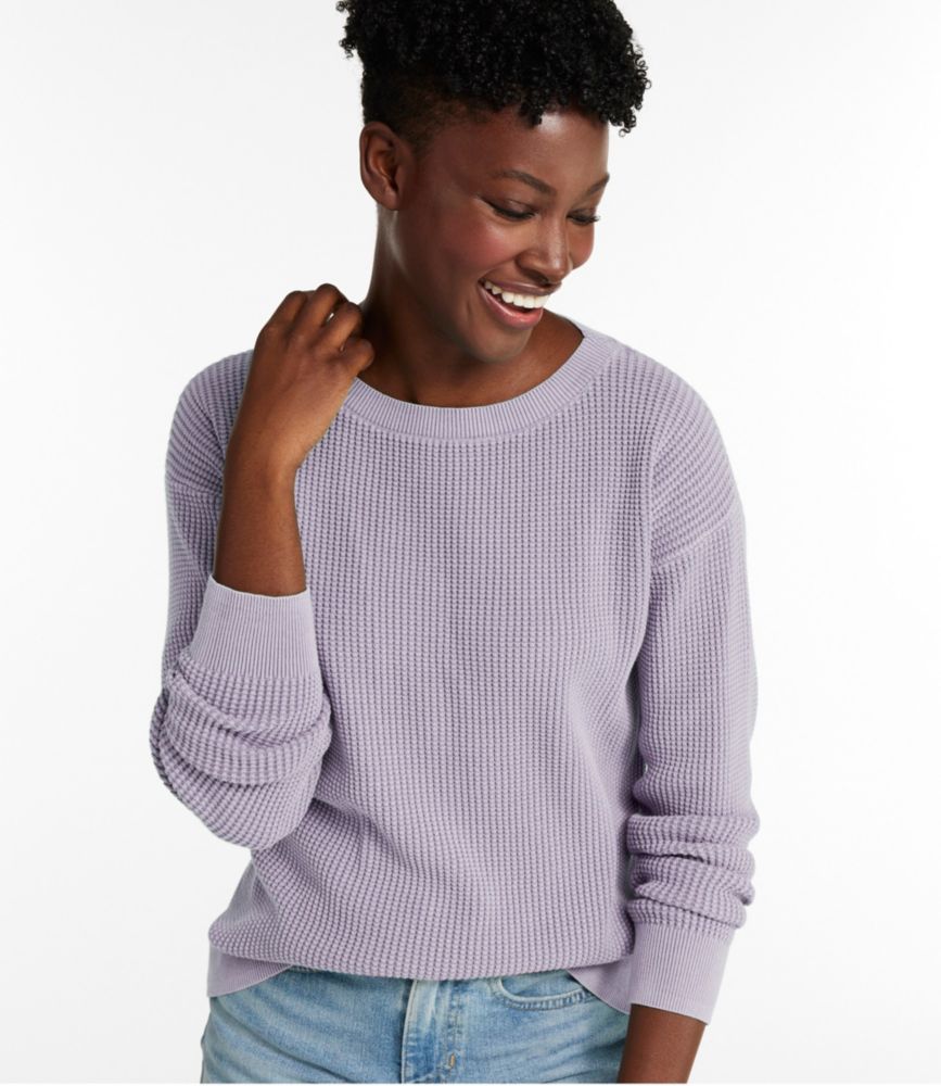 Women's Sunwashed Waffle Sweater, Pullover