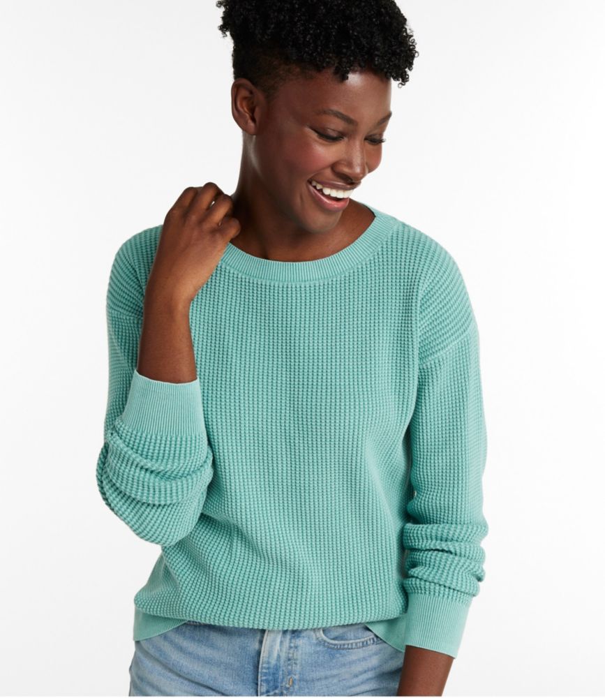 Women's Sunwashed Waffle Sweater, Pullover