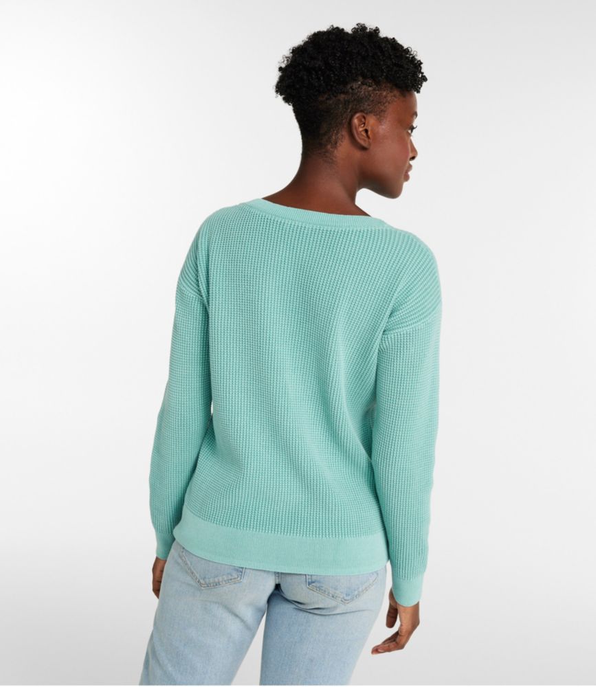 Women's Sunwashed Waffle Sweater, Pullover - image 4
