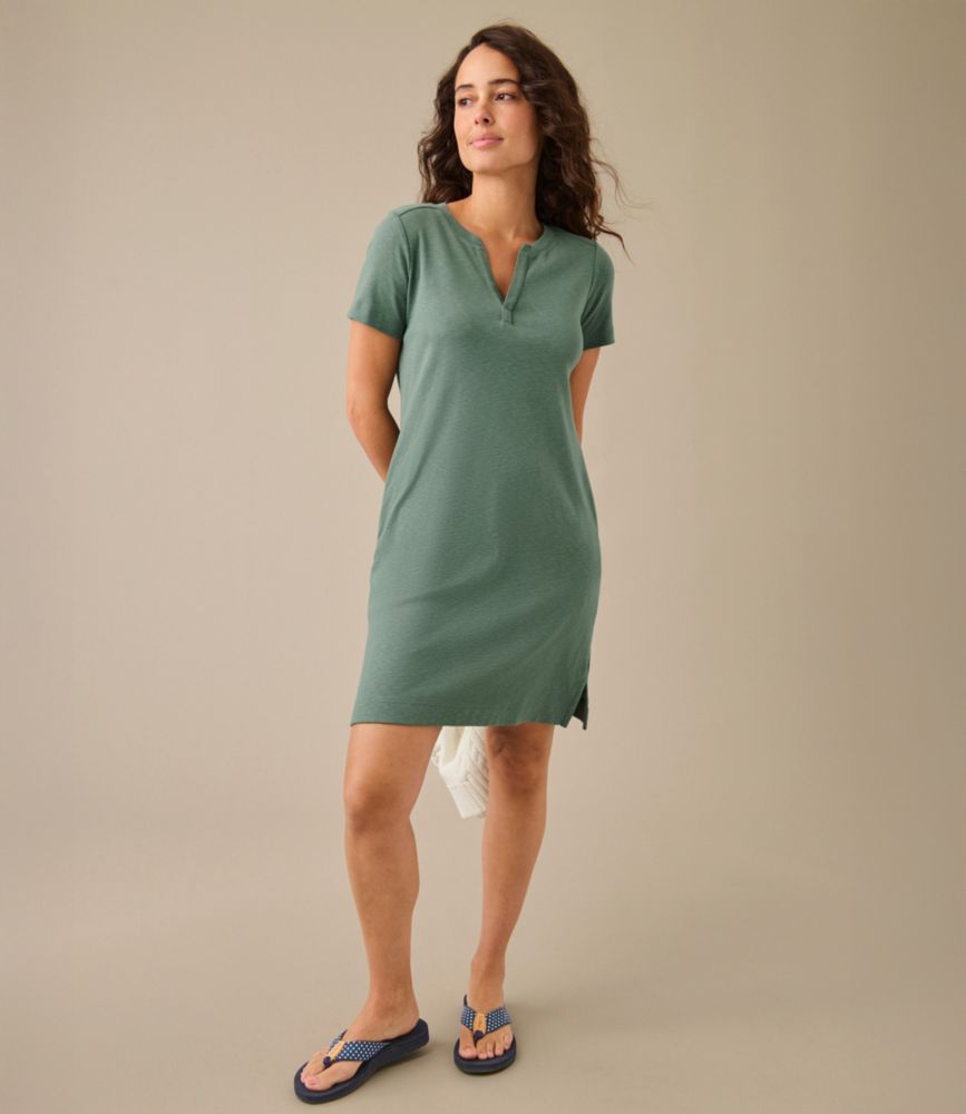 Women's Rocky Coast Slub-Knit Splitneck Dress, Sienna Brick, small image number 7