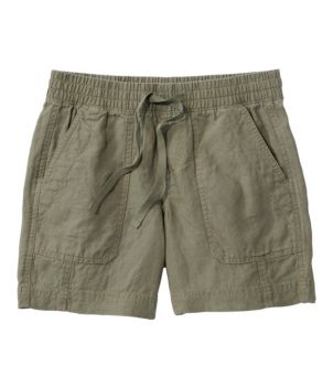 Women's Premium Washable Linen Shorts, Mid-Rise 6", New