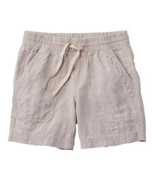 Women's Premium Washable Linen Shorts, Mid-Rise 6", New