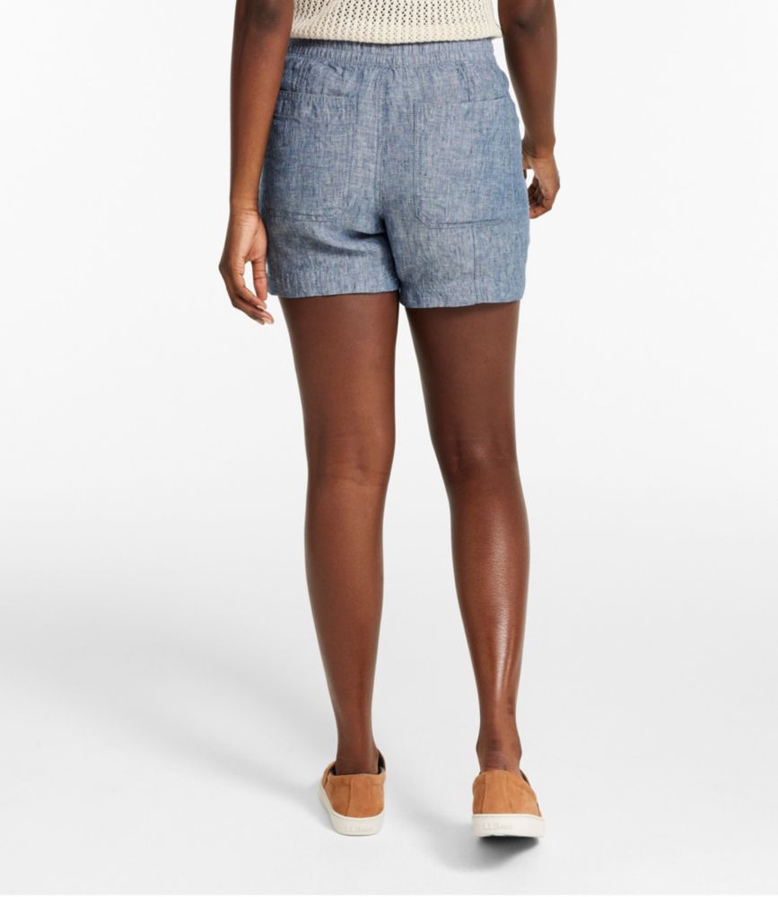 Women's Premium Washable Linen Shorts, Mid-Rise 6"