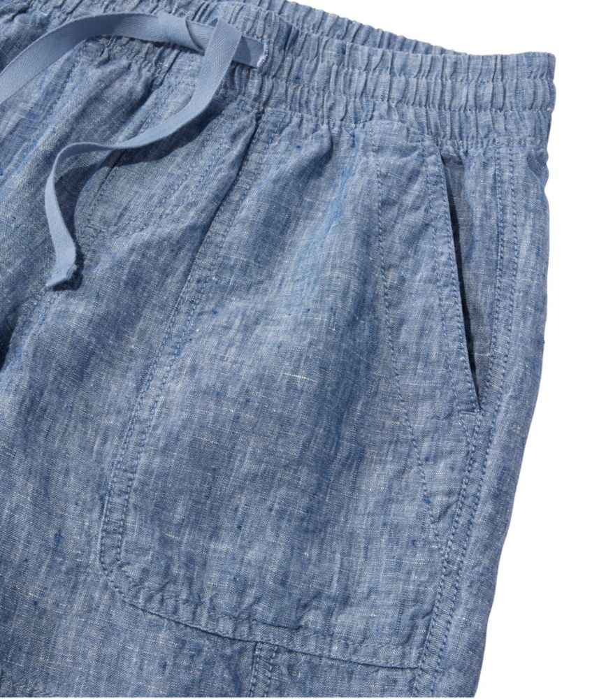 Women's Premium Washable Linen Shorts, Mid-Rise 6"