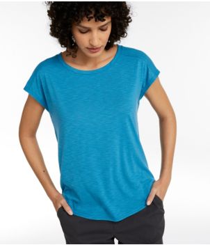 Women's Streamside Tee, Short-Sleeve Ruched Crew, New