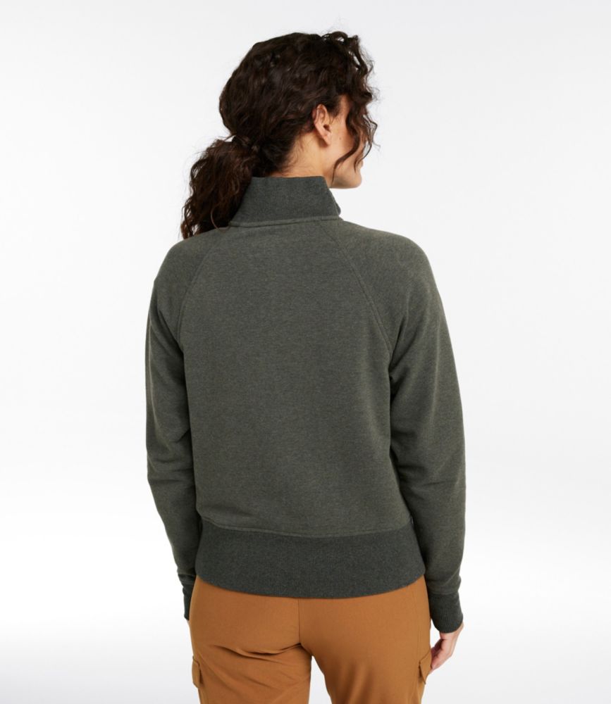 Women's L.L.Bean Cozy Pullover, Quarter-Zip, Shadow Green Heather, small image number 3