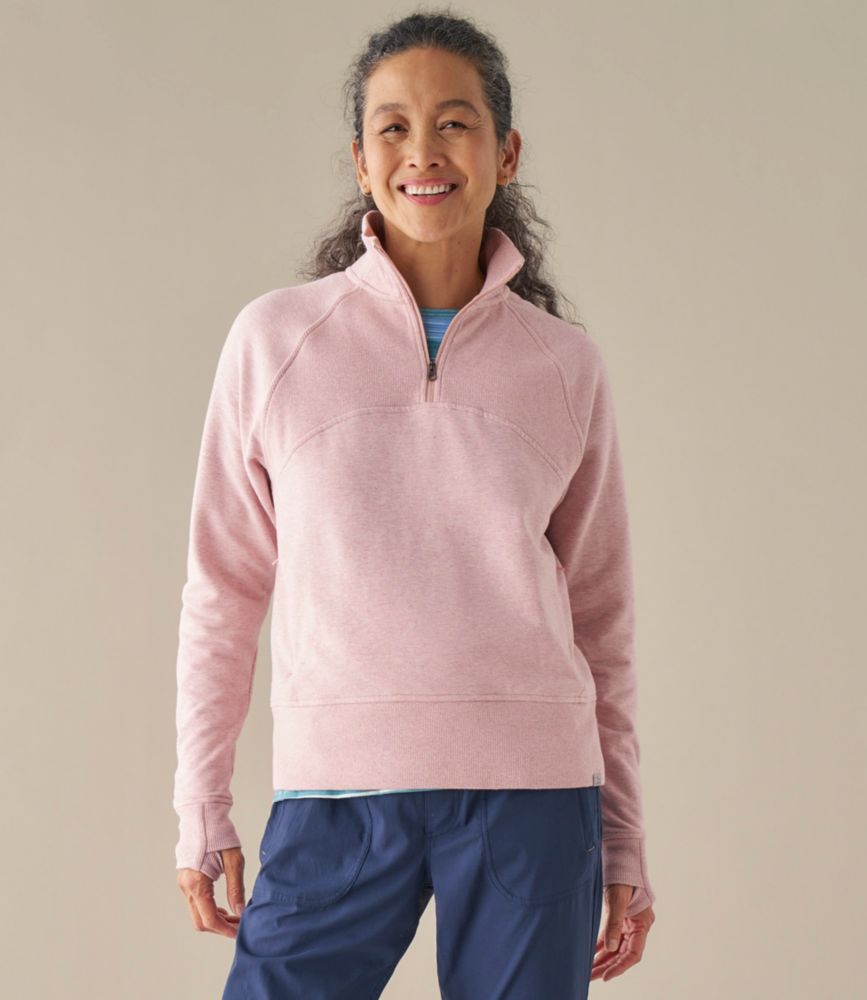Women's L.L.Bean Cozy Pullover, Quarter-Zip, Shadow Green Heather, small image number 6