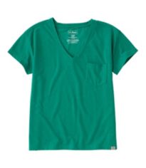 Women's Soft Stretch Supima-Blend Tee, Scoopneck Short-Sleeve
