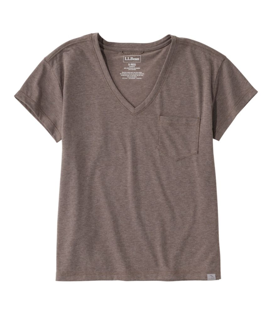 Women's Vista Camp Tee, Short-Sleeve V-Neck, Dark Cinder Heather, small image number 1