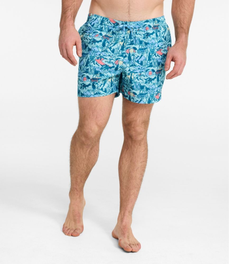 Men's Bold Coast Swim Trunks, 5", Iron Blue Lake, small image number 4