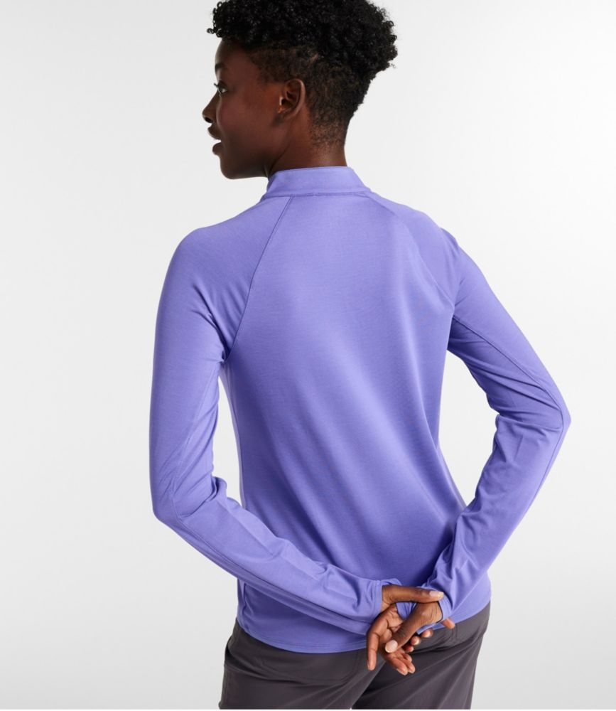 Women's Access Trail Pullover, Long-Sleeve Quarter-Zip, Coral Bisque, small image number 3