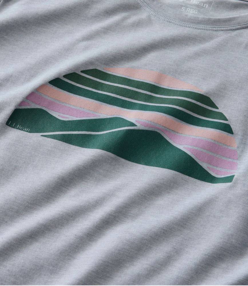 Women's Vista Camp Tee, Short-Sleeve Graphic Crew, Light Gray Heather Sunset Mountain, small image number 4