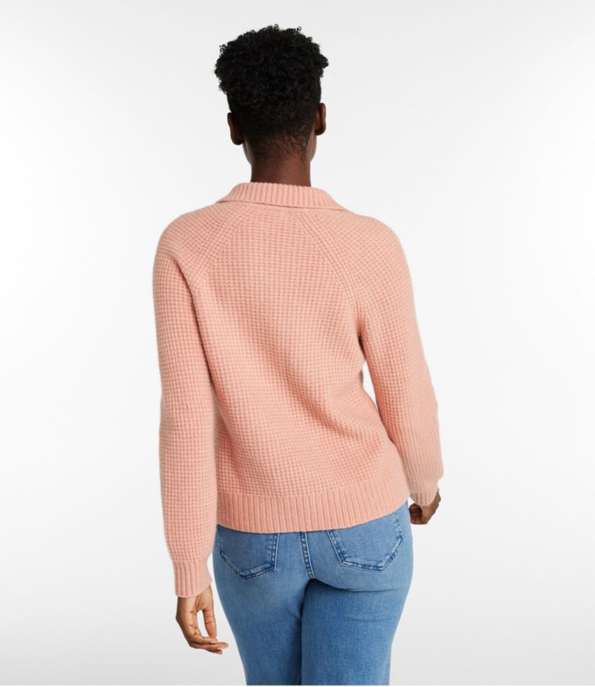 Women's SuperSoft Waffle Sweater, Polo, Adobe Rose, small image number 3