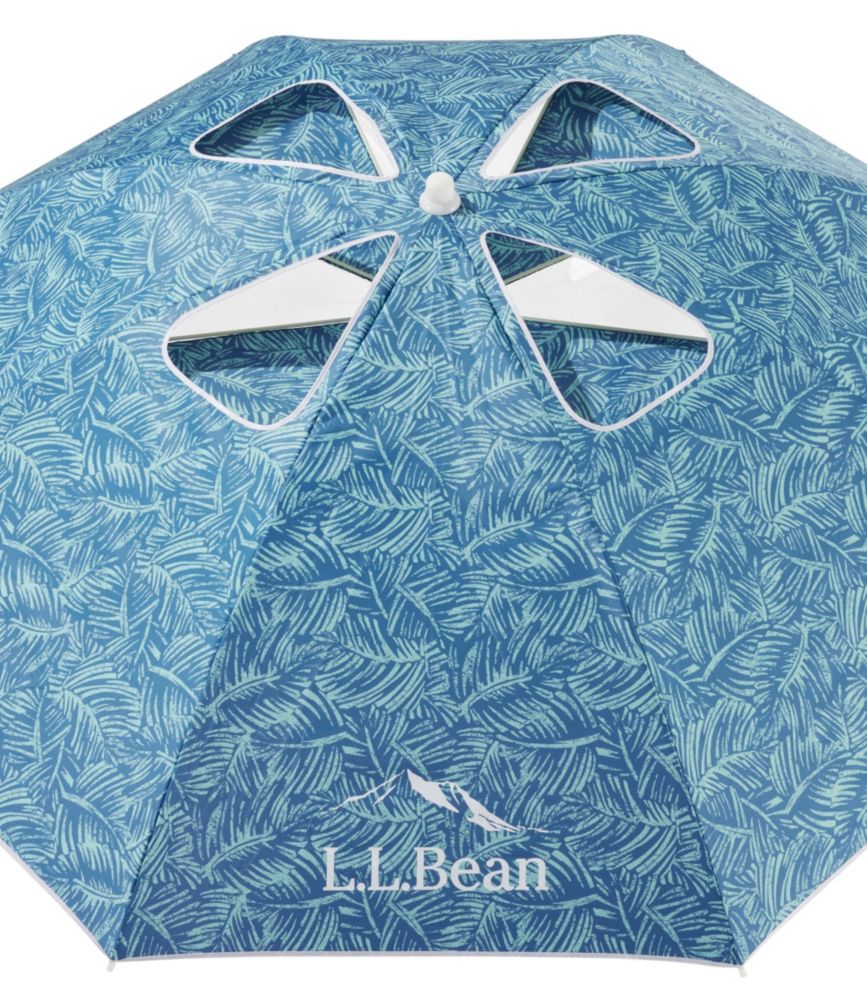 L.L.Bean Sunbuster Umbrella, Print, Blue Water Leaf, small image number 3