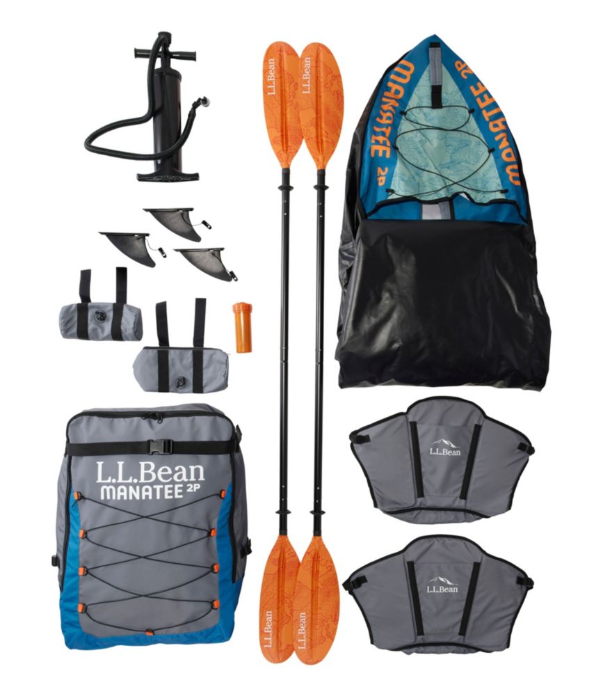 L.L.Bean Manatee Inflatable Tandem Kayak Package, Adventure Topo, small image number 4