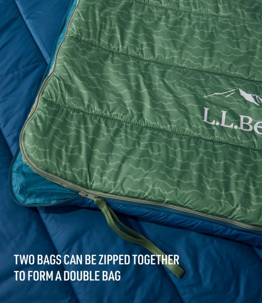 Adults' L.L.Bean Puffer Sleeping Bag, 40° Print, Evergreen Katahdin Crest, small image number 5