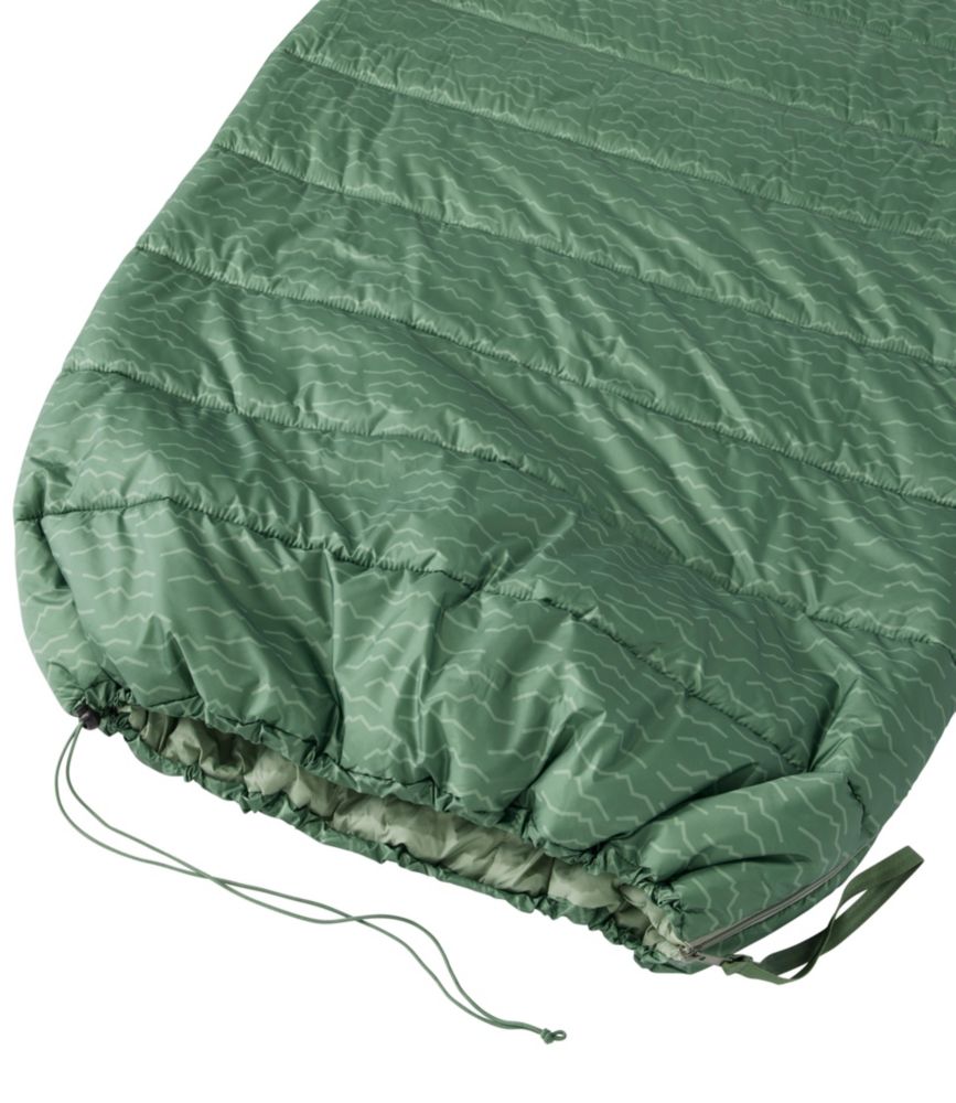 Adults' L.L.Bean Puffer Sleeping Bag, 40° Print, Evergreen Katahdin Crest, small image number 6