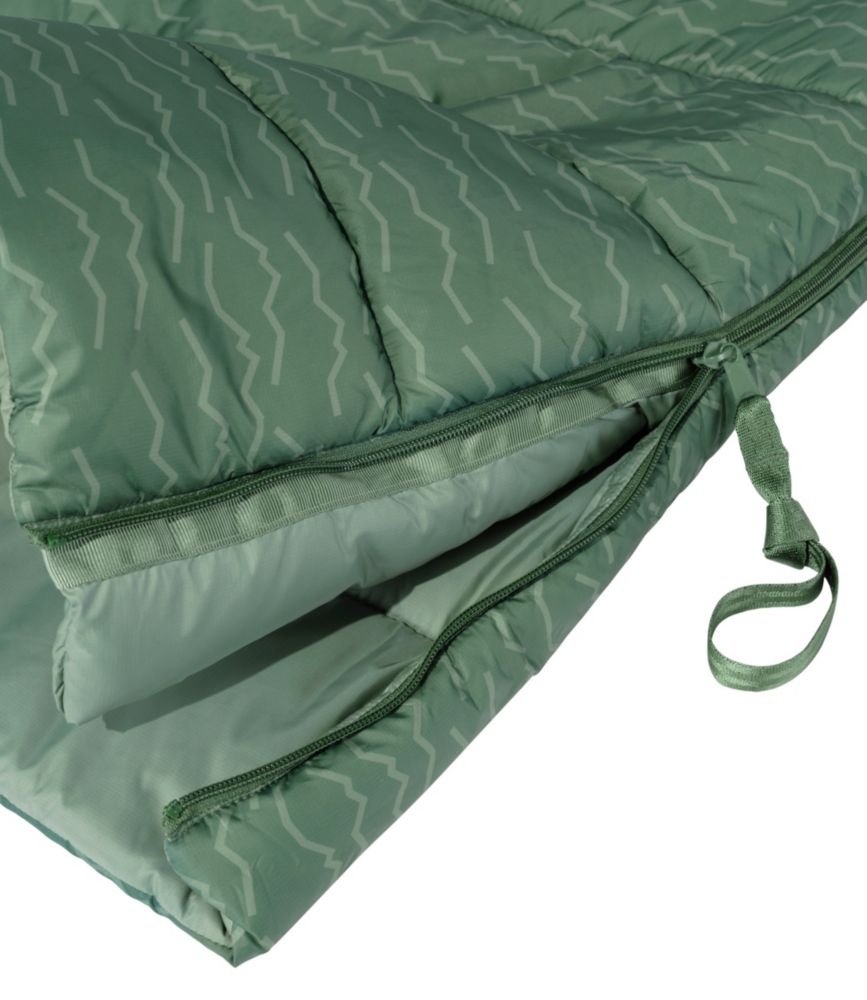 Kids' L.L.Bean Puffer Sleeping Bag, 40° Print, Evergreen Katahdin Crest, small image number 4