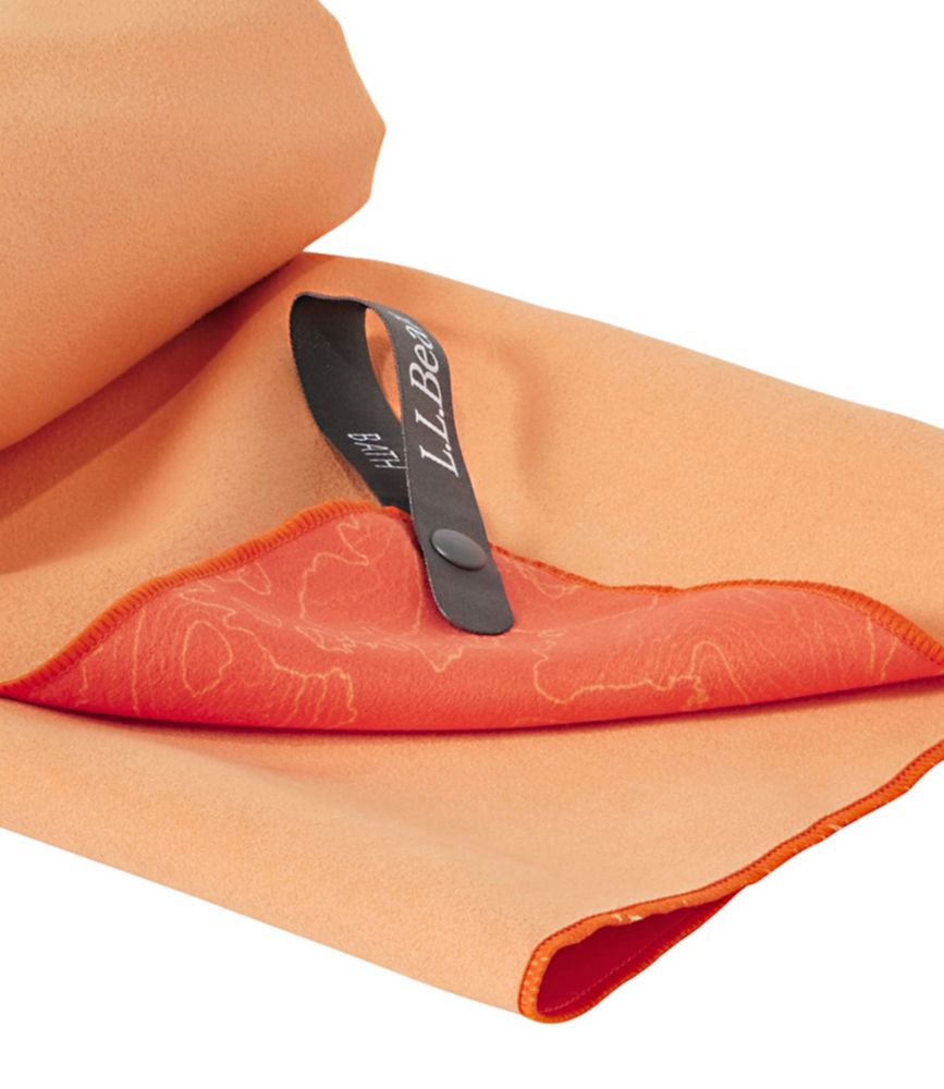 L.L.Bean Stowaway Quick-Dry Camp Towel, Print, Orange Topo, small image number 2