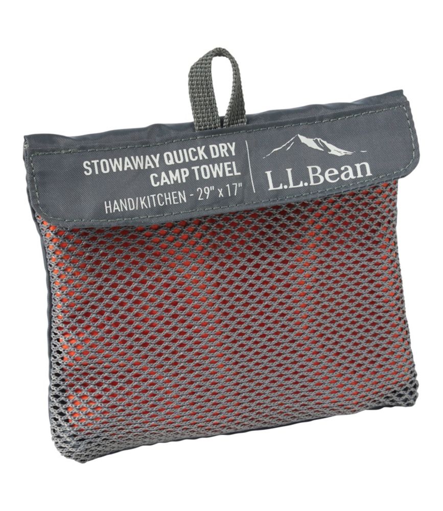 L.L.Bean Stowaway Quick-Dry Camp Towel, Print, Orange Topo, small image number 3