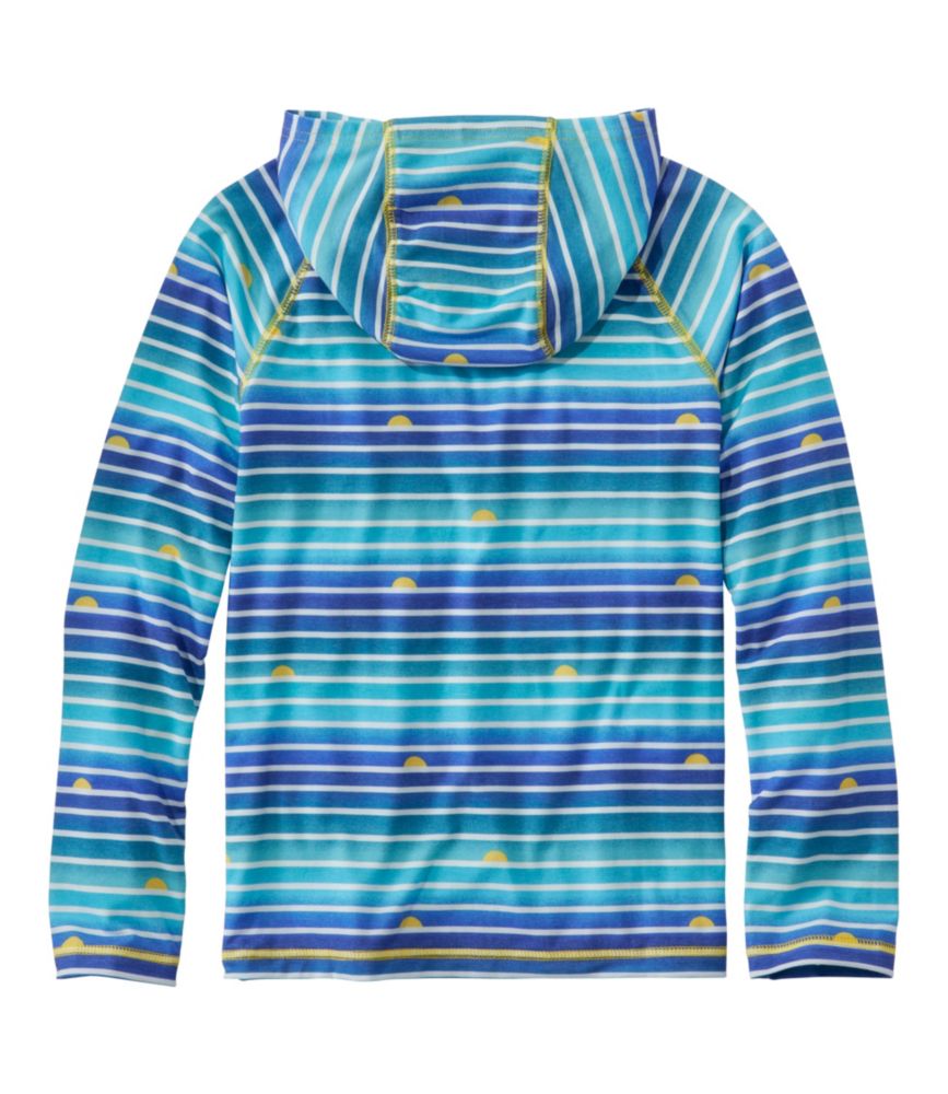 Kids' Everyday SunSmart® Hooded Tee, Long-Sleeve Stripe, Cool Blue, small image number 4