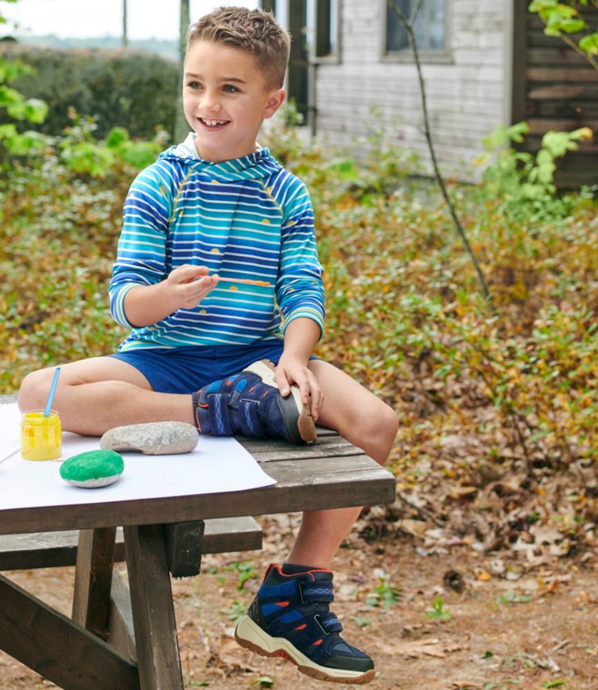 Kids' Everyday SunSmart® Hooded Tee, Long-Sleeve Stripe, Cool Blue, small image number 5
