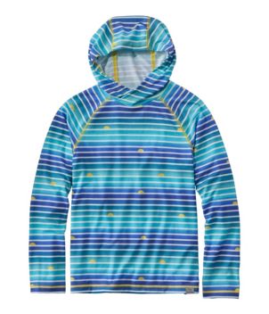 Kids' Everyday SunSmart® Hooded Tee, Long-Sleeve Stripe