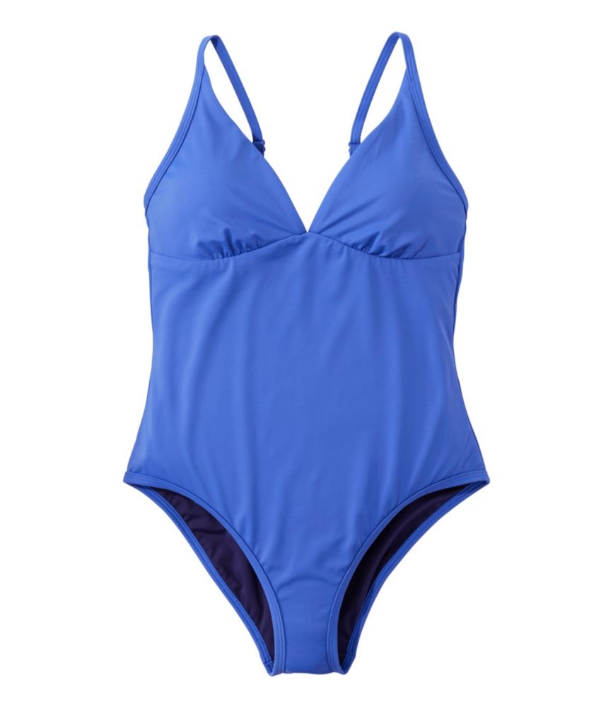 Women's Coastal Essentials Swimwear, V-Neck Tanksuit, French Blue, small image number 1