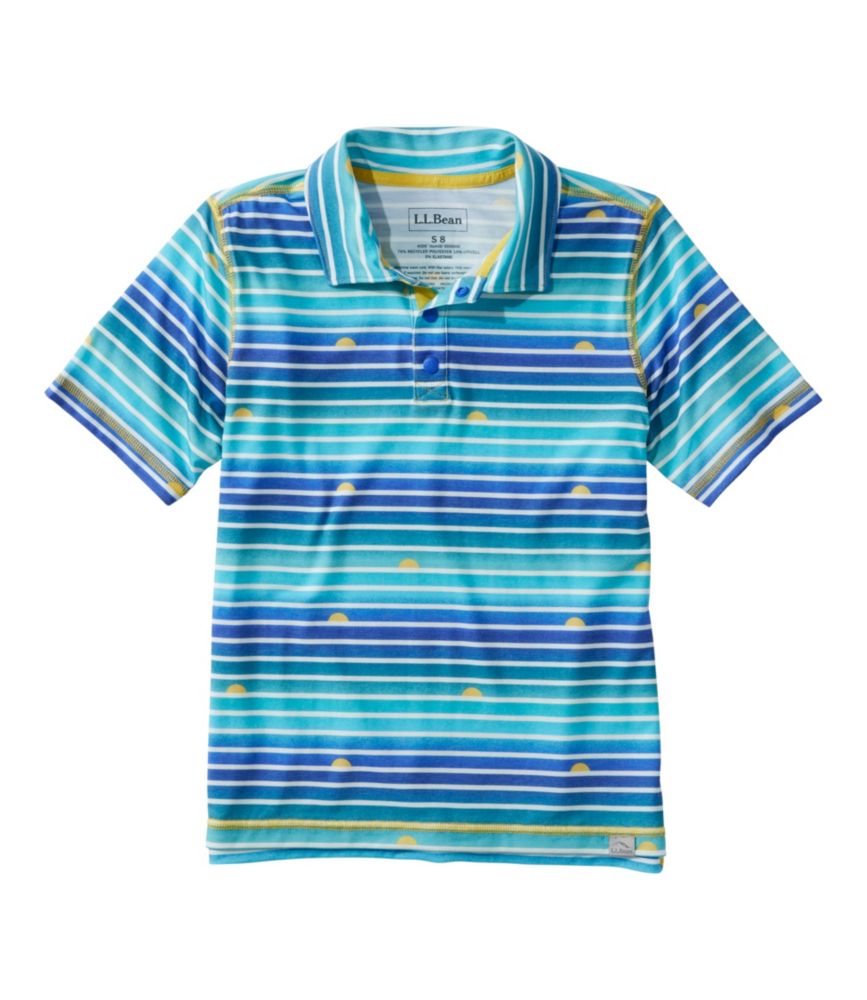 Kids' Everyday SunSmart® Polo, Print, Cool Blue, small image number 1