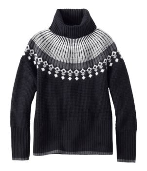 Women's SuperSoft Waffle Sweater, Turtleneck Fair Isle