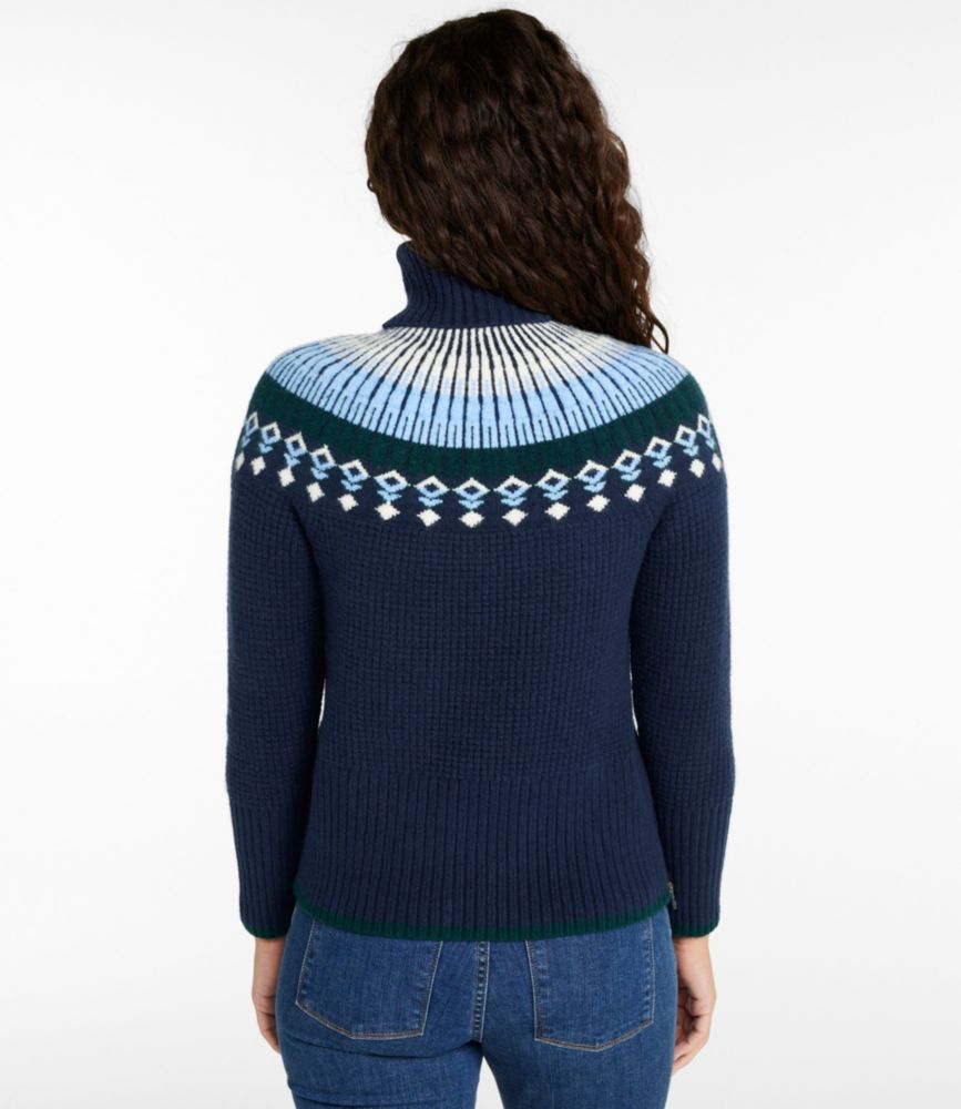 Women's SuperSoft Waffle Sweater, Turtleneck Fair Isle